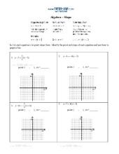 PDF: Algebra, Pre-Algebra - slope, standard form