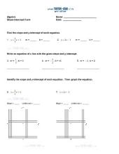 PDF: Algebra, Pre-Algebra - slope