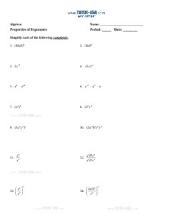 PDF: Algebra - exponents