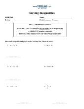 PDF: Algebra - inequalities, graphing