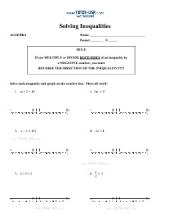 PDF: Algebra - inequalities, graphing