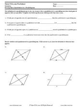 PDF: Geometry - geometry proofs, quadrilaterals, parallograms