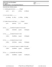 PDF: Pre-Algebra - measurement, metric system