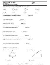 PDF: Pre-Algebra - formulas, equations