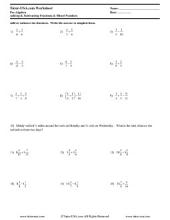 PDF: Pre-Algebra - fractions, mixed numbers