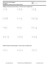 PDF: Pre-Algebra - fractions, mixed numbers