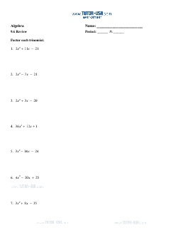 PDF: Algebra - factor, factoring, trinomials