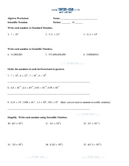 PDF: Algebra, Pre-Algebra - scientific notation