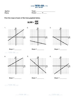 PDF: Algebra, Pre-Algebra - slope