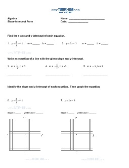 PDF: Algebra, Pre-Algebra - slope