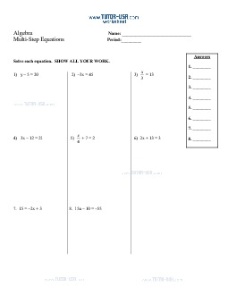 PDF: Algebra - equations