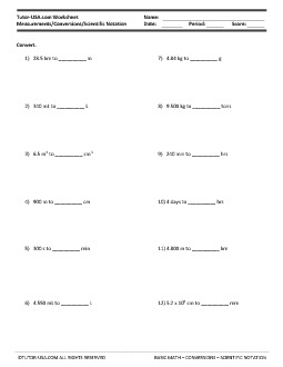 PDF: Basic Math - conversions, scientific notation