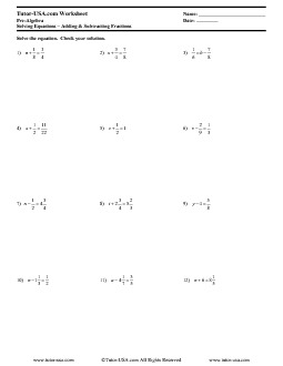 PDF: Pre-Algebra - equations